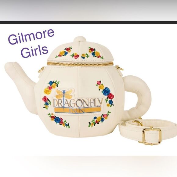 Loungefly Handbags - Loungefly WB Gilmore Girls Dragonfly Inn Figural Teapot Crossbody Bag